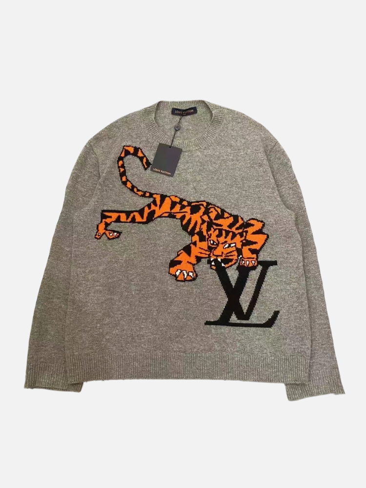 Shop Louis Vuitton 2022 SS Tiger Intarsia Pullover (1A9SZM) by