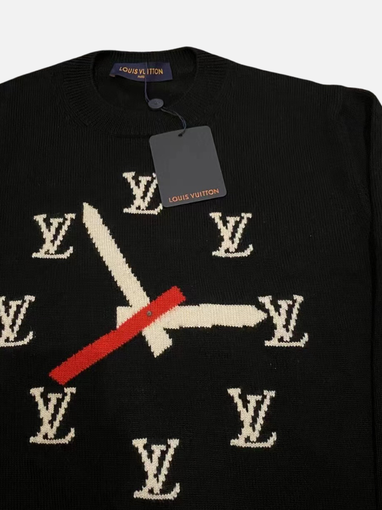 Louis Vuitton, Sweaters, Louis Vuitton Clock Intarsia Pullover Sweater  Medium
